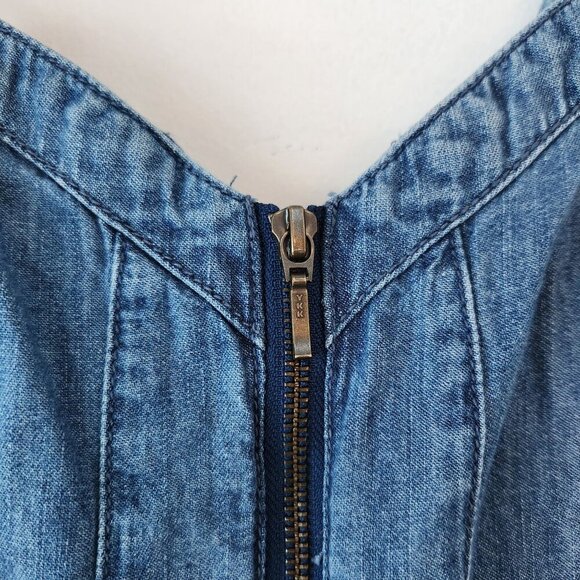 Pilcro Anthropologie Denim Jumpsuit Zip Front Overalls Adjustable Women's 2 - Picture 7 of 11